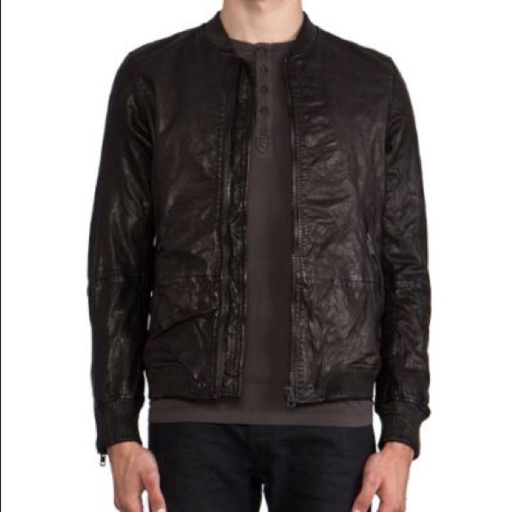 MENS (UNISEX) DIESEL CRUSHED LEATHER BOMBER
